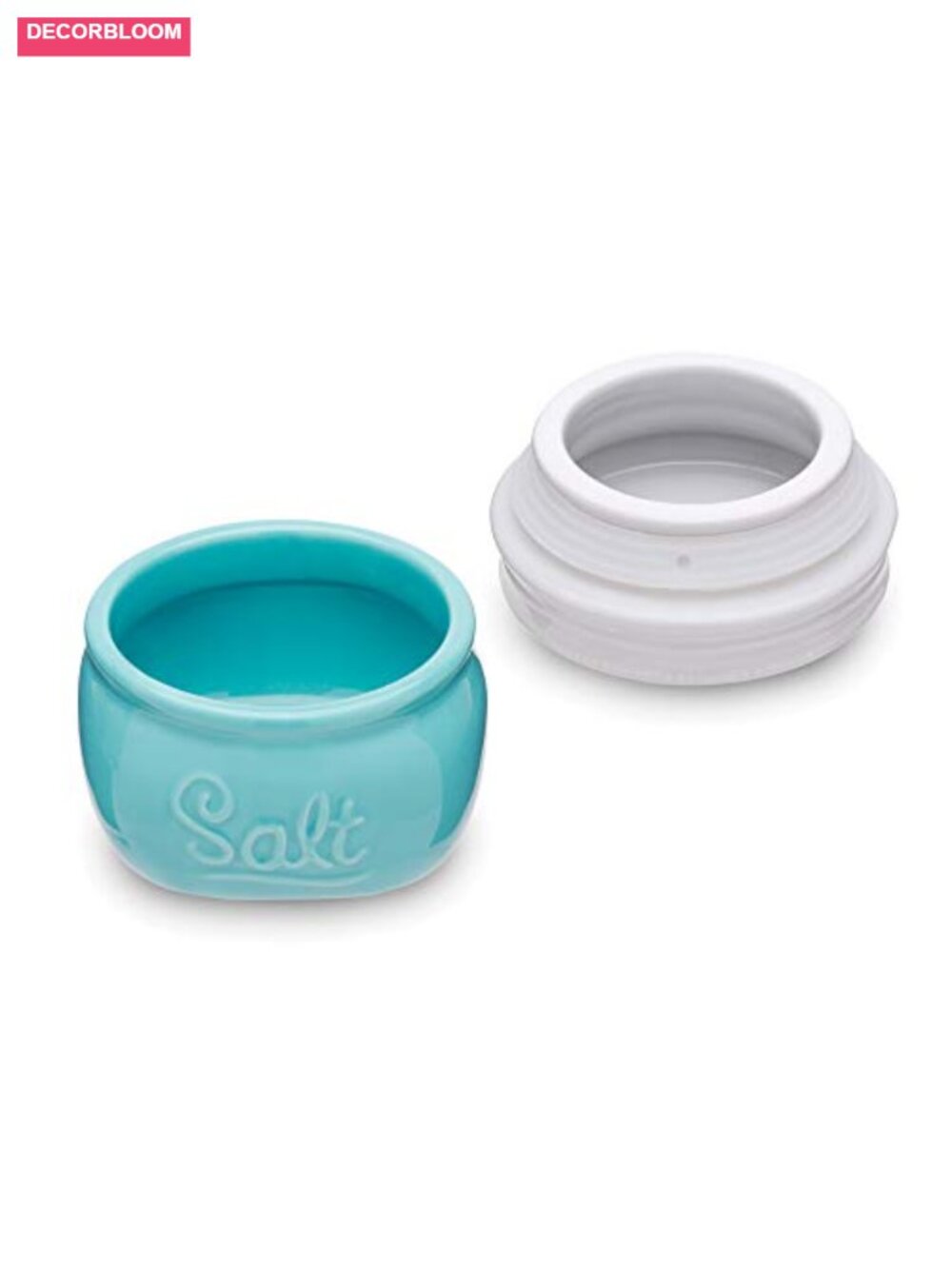 Mason Jar Salt Cellar Ceramic Kitchen Storage Jar with Lid - Picture 5 of 6
